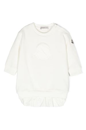 Abito felpa bianca in misto cotone MONCLER KIDS | 8I0000689A23034